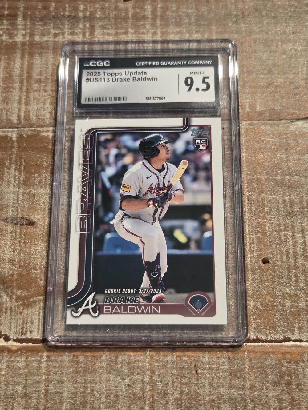 MINT+ 9.5 2025 Topps Update #US113 Drake Baldwin Atlanta Braves Graded Card
